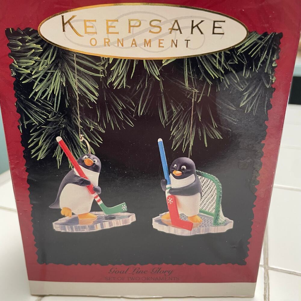 Vintage Keepsake Ornaments 1996 Penguin Hockey Goalie Hallmark Christmas Tree